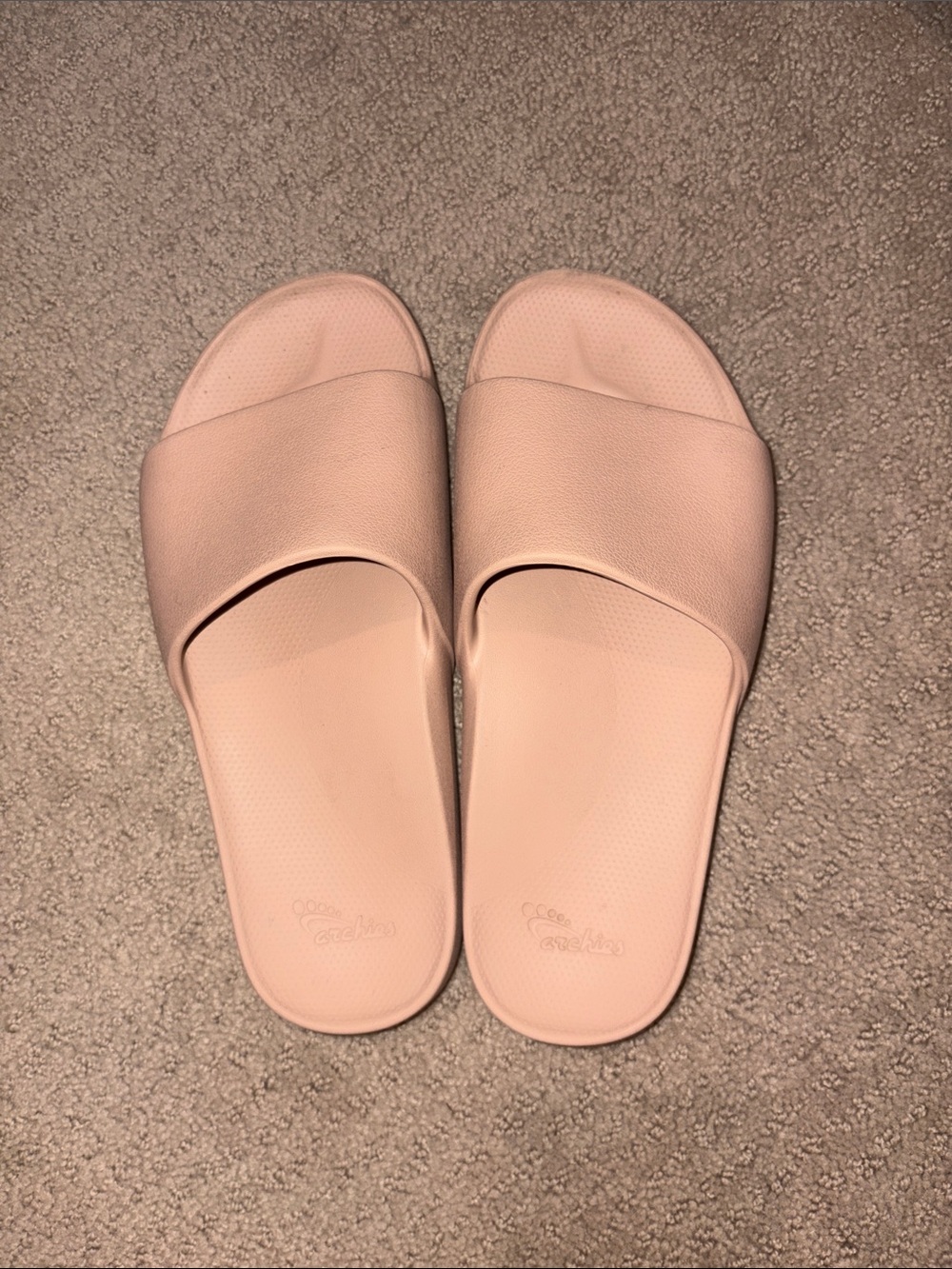 Light Pink Slide Sandals with Cushioned Footbed